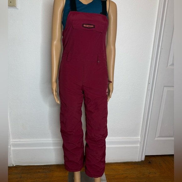 Burton Skylar Snow Bib 2L Pant YOUTH Kid's Size M US 10 Snowboarding Burgundy - Picture 2 of 11
